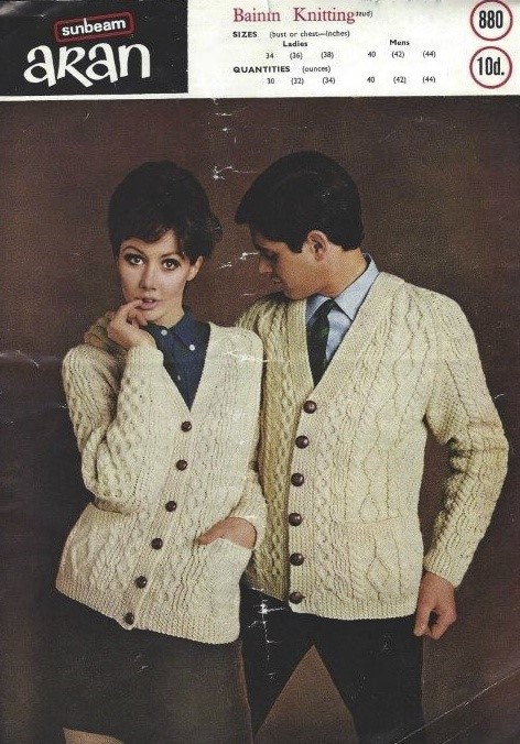 Vintage aran knitting pattern