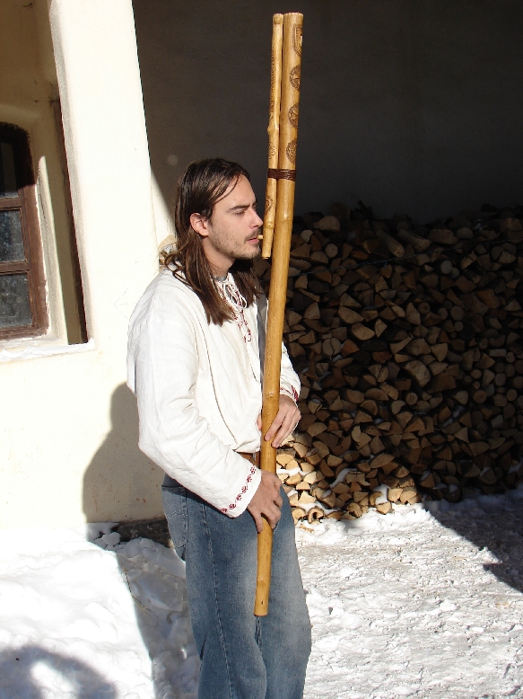 Fujara - shepherd's flute - photo found on Wiki Commons and attributable to Igor Chyra, Zajezova, Slovakio, 16.12.2005 